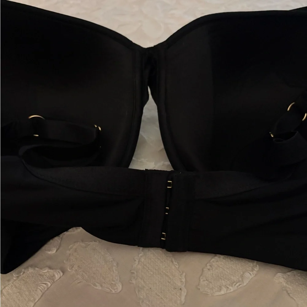 Third Love Size 36G 24/7 Classic Contour Plunge Bra Solid Black Mesh Underwire - Picture 4 of 9